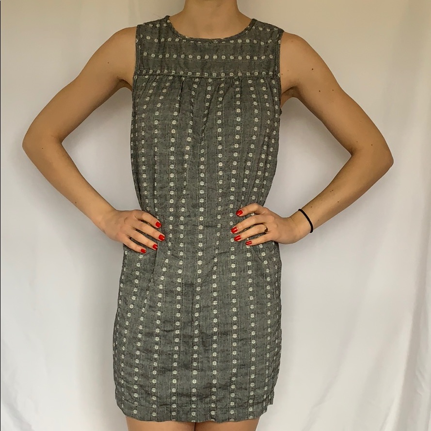 Gray Patterned Shift Dress